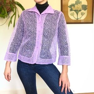 Sheer Lavender Eyelet Jacket